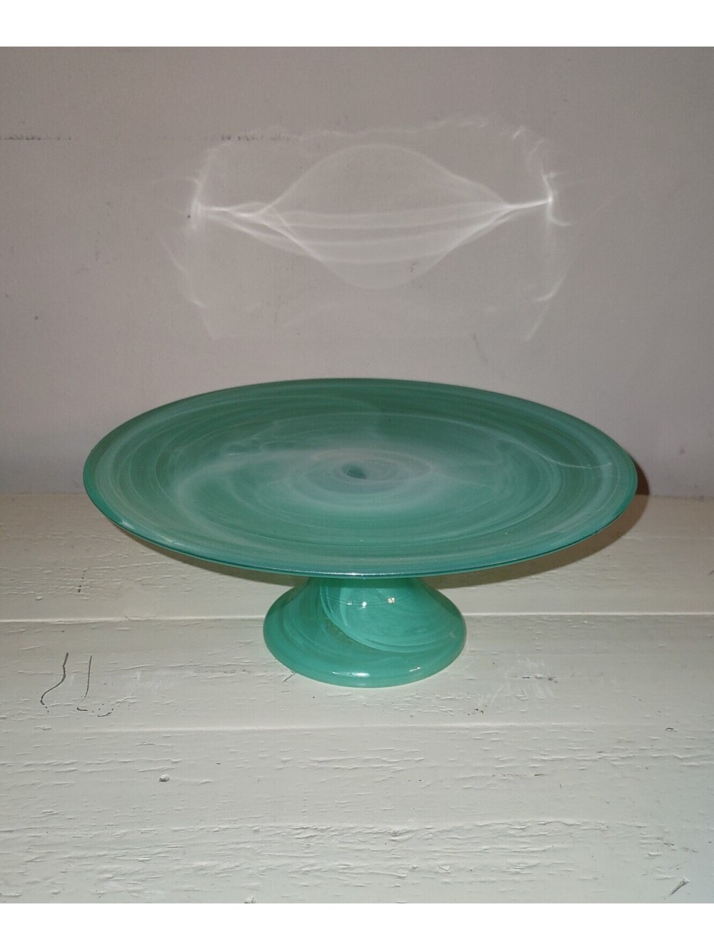 Swirled Glass Pedestal Cake Serving Plate